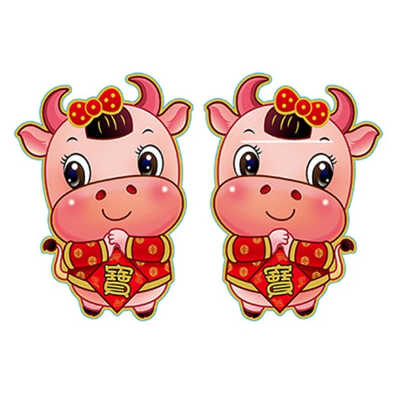 

6pcs/set Chinese New Year Red Money Envelopes Year of The OX Cartoon Cash Bag