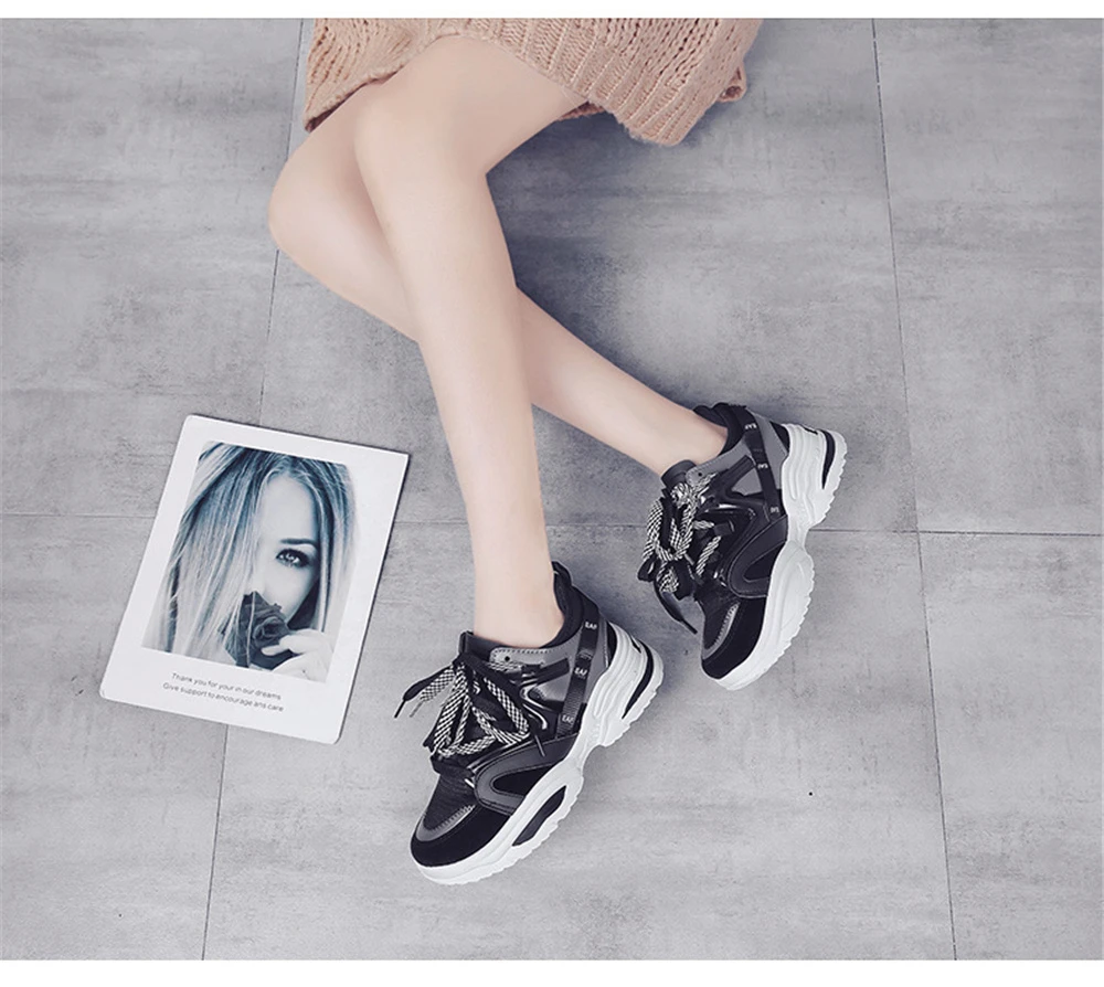 

Jrnnorv Plus Size Women's Sports Shoes Chunky Platform Sneakers Vulcanize Female Designer Tennis Running Casual Shoes Woman