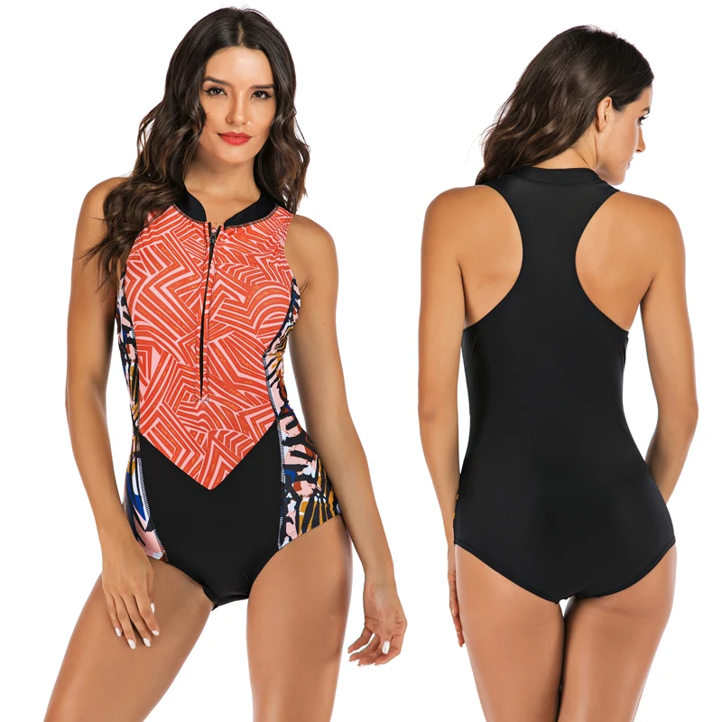 Bathers, сдельный купальник, женский купальник,, на молнии, монокини, без рукавов, для серфинга, купальник, женский, для пляжа, купальник, XL