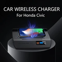 for honda civic wireless charger mobile phone fast charging holder 18w pd interface charging for charger board accessories