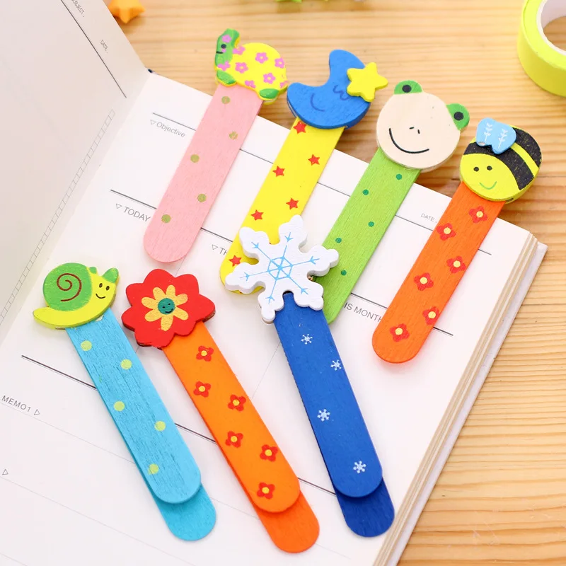 

Wooden Cute Cartoon Animal Bookmark for Students Creative Page Markers Page Clip Kids Gift Stationery School Supplies