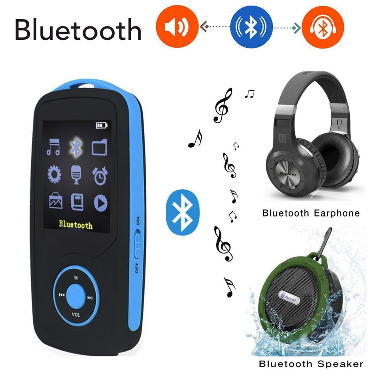 Миниатюрный спортивный MP3-плеер RUIZU X06 с Bluetooth 4 ГБ/8 ГБ 1 8 дюйма ЖК-экран TFT диктофон