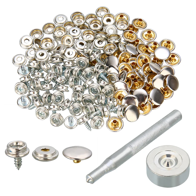 

Canvas Snap Fastener Repair kit Button Rivet Set Awning Furnifure Cover