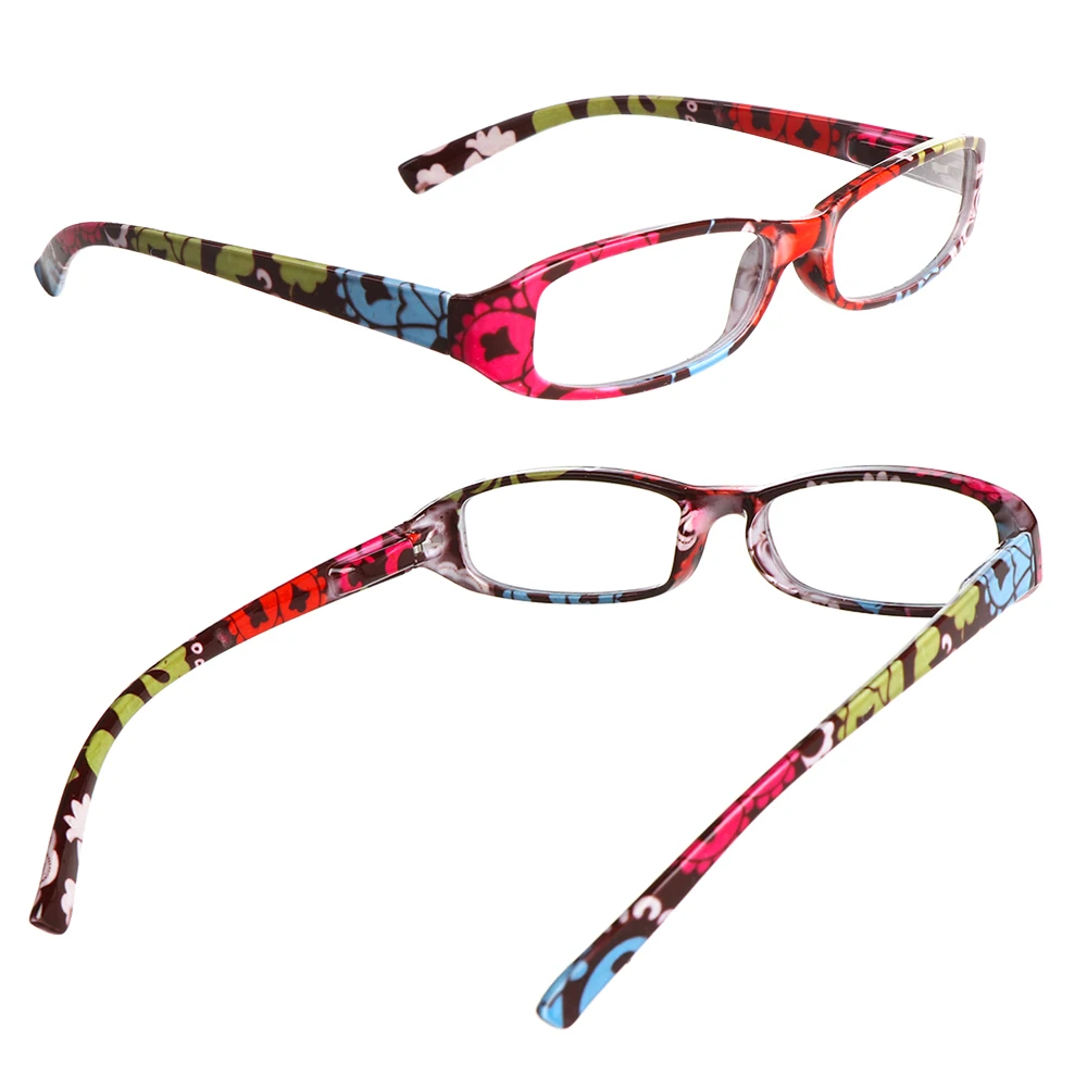 

Resin Lens Eyeglasses With Bag Colorful Vision CareNew Design Striped Reading Glasses Print Flower Presbyopia Diopter +1.0~+4.0