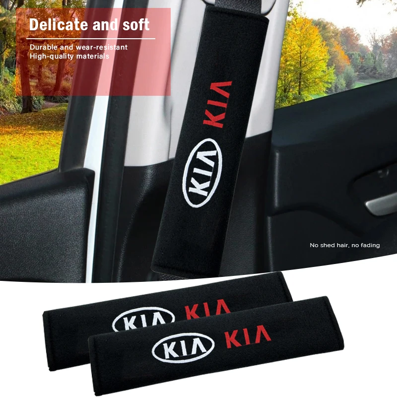 

2pcs Cotton Car Badge Seat Belt Shoulder Protection Cover for KIA K2 K3 K4 K5 Sorento Sportage Optima Rio Ceed Cerato Venga Soul