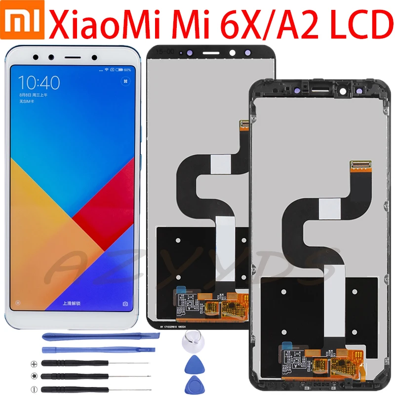 

5.99''AAA Quality LCD For XiaoMi Mi A2 MIA2 LCD Display Screen Replacement For XiaoMi 6X LCD With Frame Digiziter Assembly