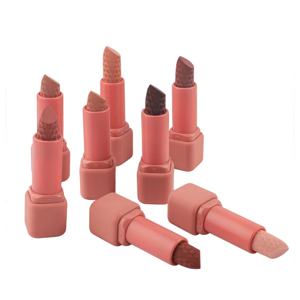 8 Colors Matte Beige Brown Lipstick Wholesale Private Label Cosmetics Eraser Tube Waterproof Long Lasting Makeup Nude Lip Stick