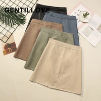 gentillove high waist pencil skirt party club y2k mini skirt female all match slim zipper summer womens pu leather wear bodycon