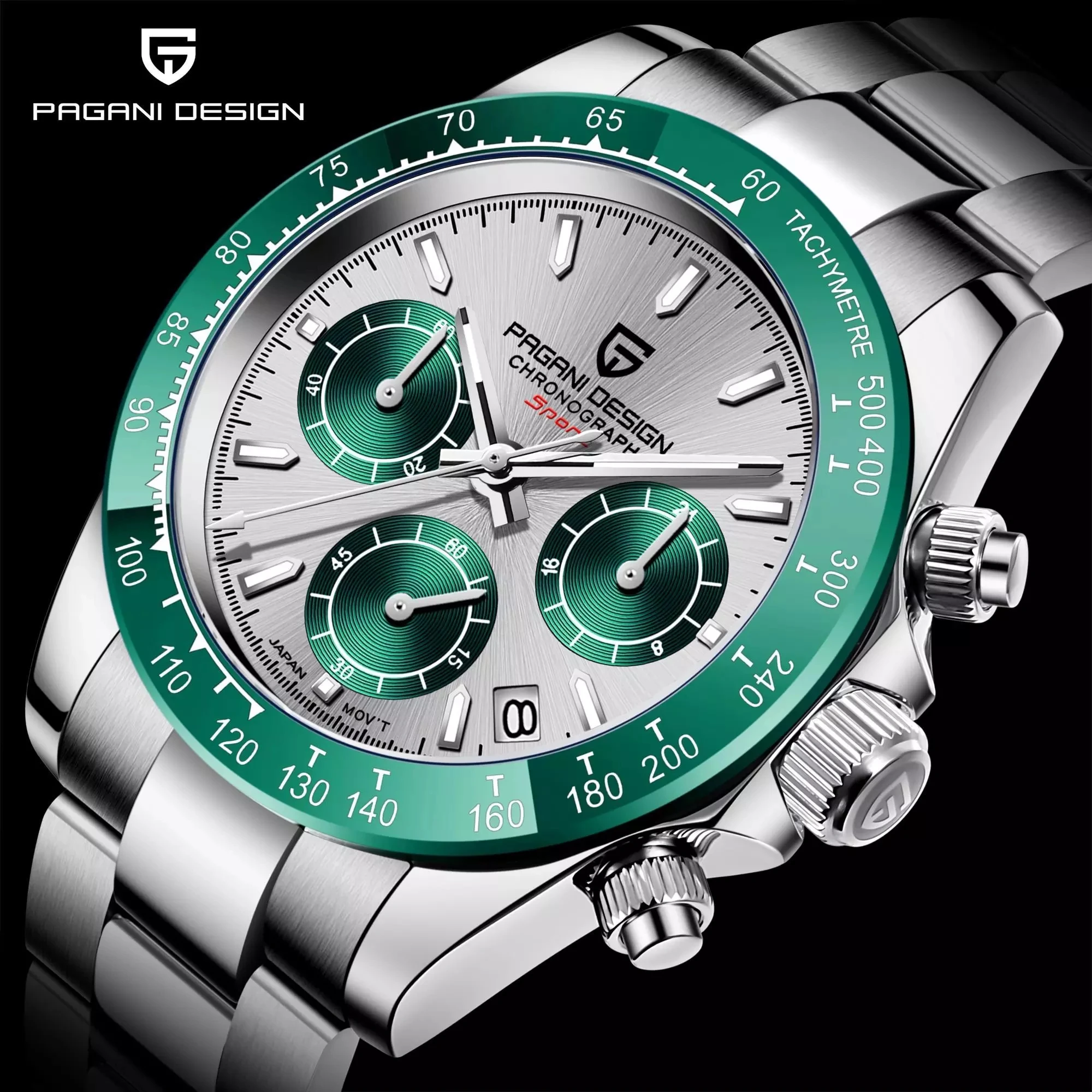 

Luxury Brand Mens Quartz Watches PAGANI DESIGN Sports Waterproof Sapphire WristWatch Luminous Steel Fashion relogio masculino