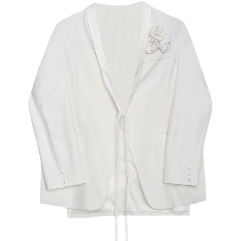 Мужской повседневный костюм Новинка осени 2022 корейский Свадебный с цветочным