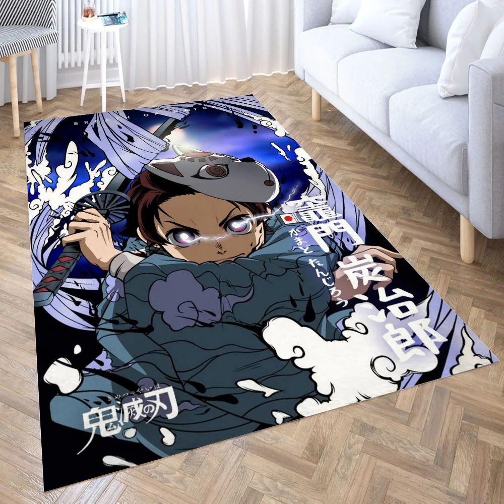 

Anime Demon Slayer Tanjiro Carpet for Living Room 3D Hall Furniture Floor Mat Bath Anime Area Rug Teenager Bedroom Decora