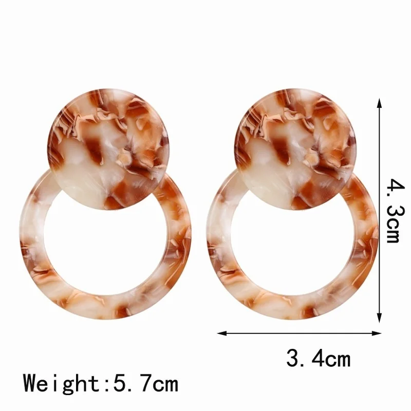 

Vintage Trendy Geometric Resin Earrings for Women Girl Party Charm Jewelry