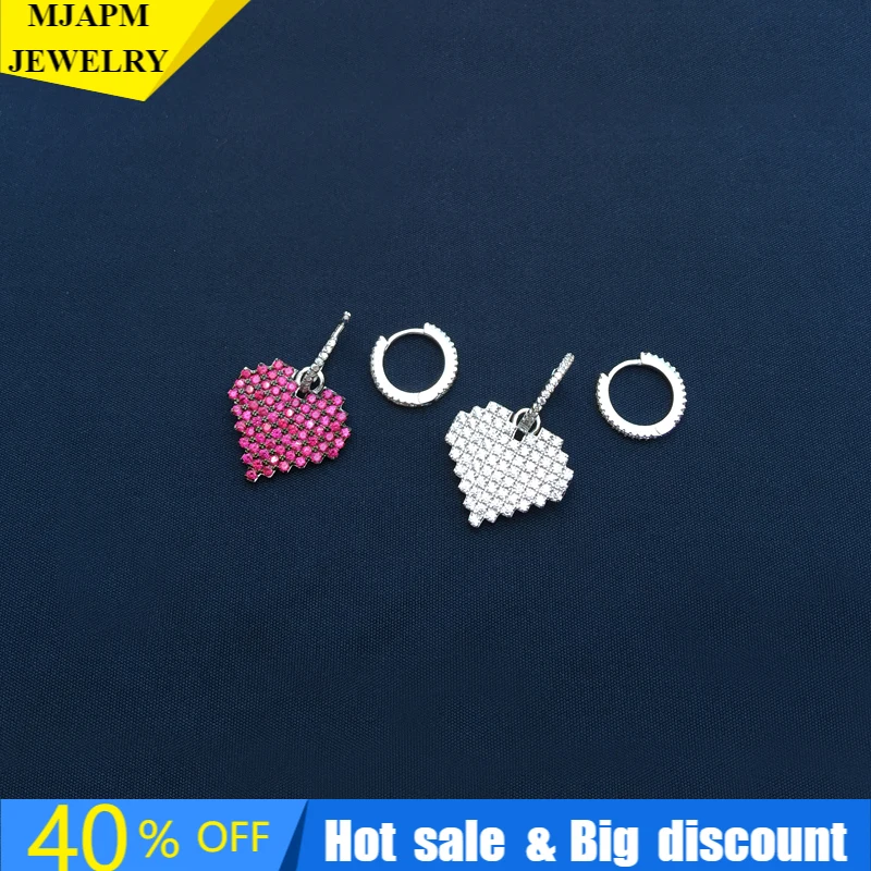 

S925 Sterling Silver 2021 New Zircon Powder To Love Pendant Earrings Luxury Brand Monaco Women's Jewelry Gift High Quality 1:1