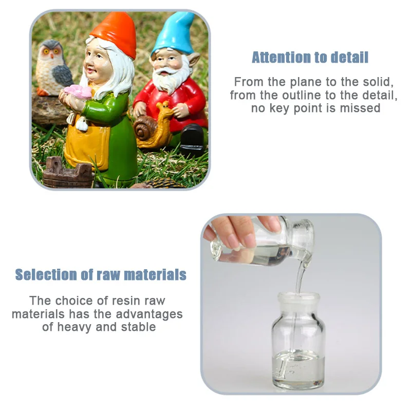 

10pcs Dwarf Gnome Animals Garden Statue for Yard Patio Porch Garden Decorations Outdoor Indoor Ornament H88F