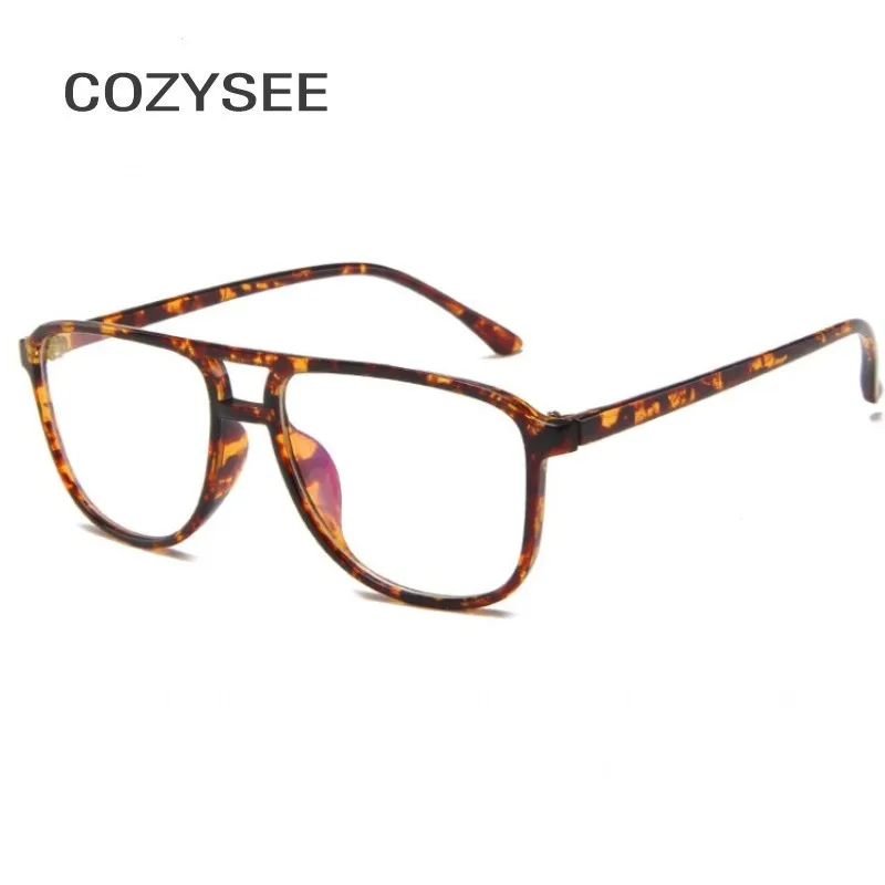 LEOPARD Сексуальные черные очки, прозрачные линзы, очки для женщин, Ретро стиль, Квадратные прозрачные очки, оправа для женщин и мужчин, Компьютерная оптика, очки - Цвет оправы: LEOPARD