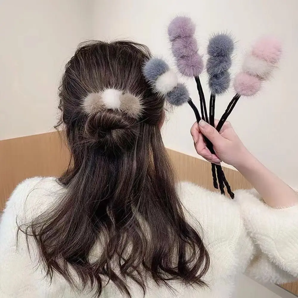 

Tools Quick Setting Headwear Hair Accessories DIY Hair Braider Flower Hair Scrunchies Plush Ball Hairpin Hair Bun Maker
