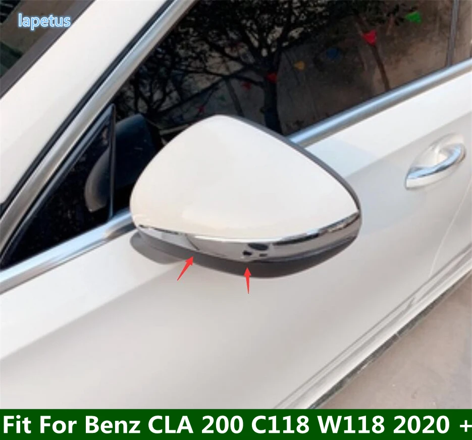 

Chrome Car Rearview Mirrors Cover Trim Anti-Rub Strip Decoration Fit For Mercedes-Benz CLA 200 C118 W118 2020 - 2022 Accessories