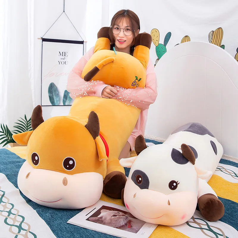 Новый креативный талисман 2020 плюшевая игрушка версия лжи Коровья кукла большая