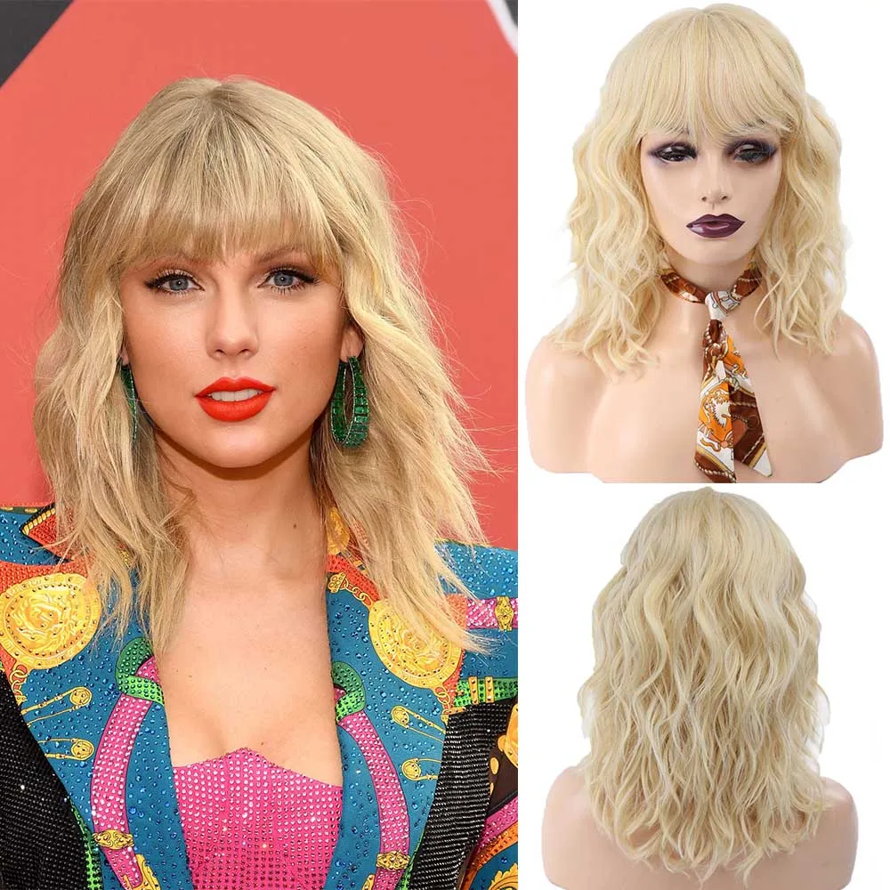 

Short Wavy Bob Wigs For Women Black Brown American Synthetic Hair Wigs Heat Resistant Cosplay Party Wigs Pink Blue