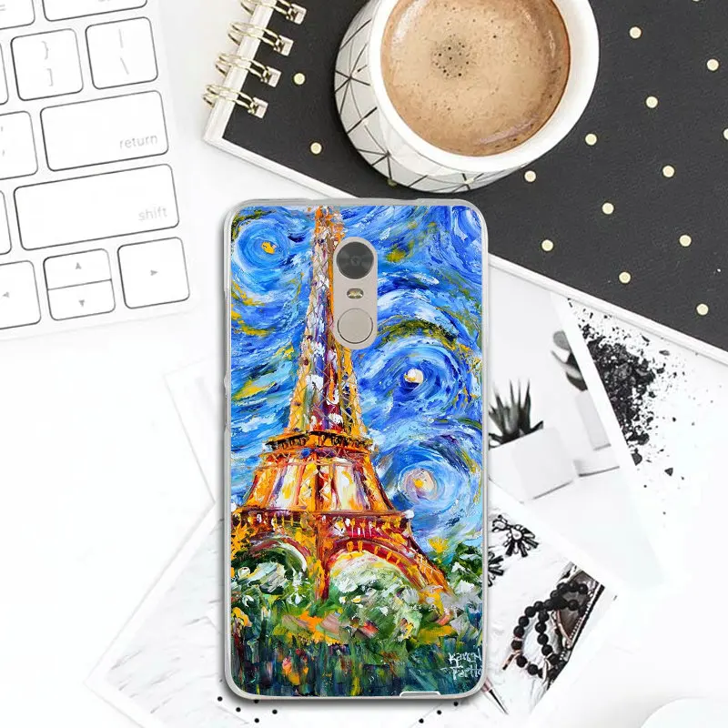 Van Gogh Starry Flower Oil Painting Soft TPU Silicone Cell Phone Case for Xiaomi Redmi Note 2 3 3S 4 4A 4X 5A 5 Pro Plus Shell | Мобильные