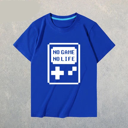 Зеленый Аниме футболка без игры нет жизни футболка с короткими рукавами футболки - Цвет: Зеленый