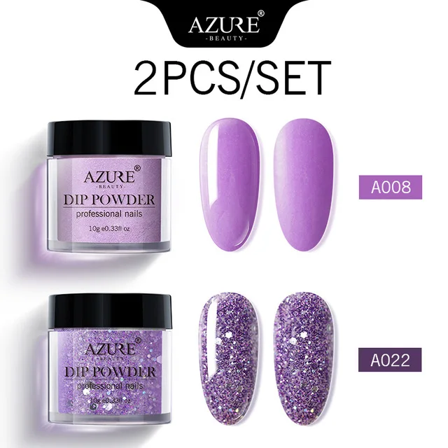 28 Azure beauty, 2 шт./лот, блестящая пудра для нейл-арта, блестящая пудра для ногтей, долговечная пудра для ногтей, впитывающая основа, топ-активатор, пудра - Цвет: 28