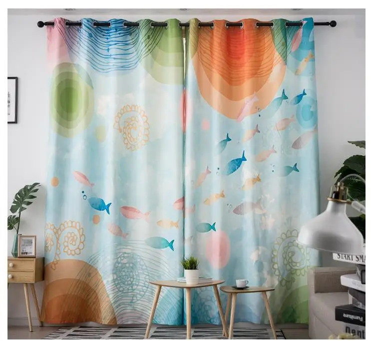 Пользовательские Шторы Современные минималистичные милые Мультяшные стильные