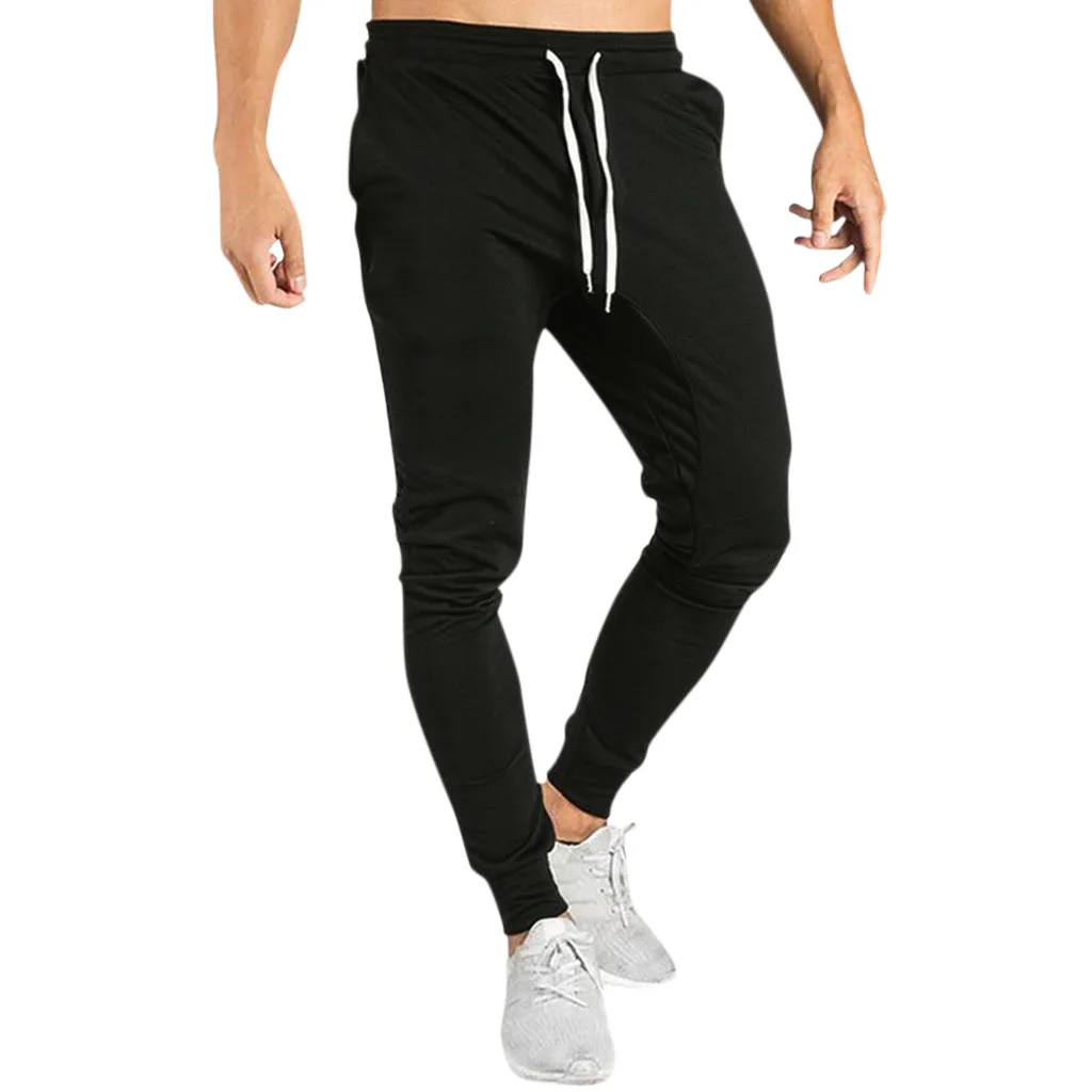 Men Fitness Patchwork Bodybuilding Pocket Skin Full Length sports trousers male pantalones hombre joggers Plus Size Cargo Pants |