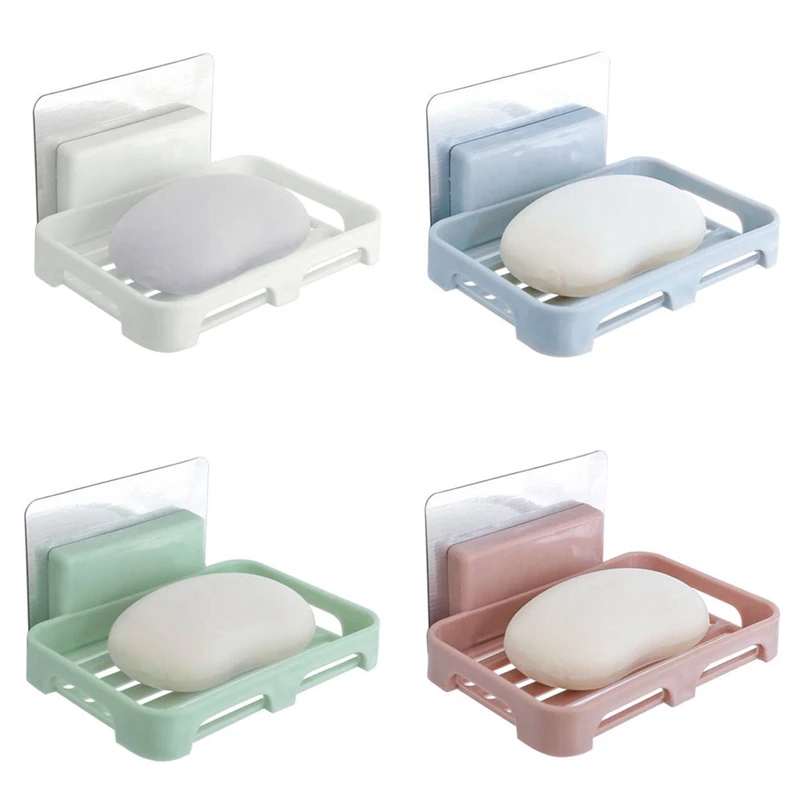 

Настенный держатель для мыла, пластиковая подставка для мыла и губки, аксессуары для ванной комнаты, самоклеящиеся