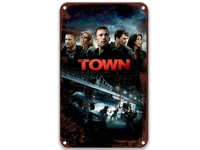 the town metal tin signs movies bar signs for bathroom 8x12 inches