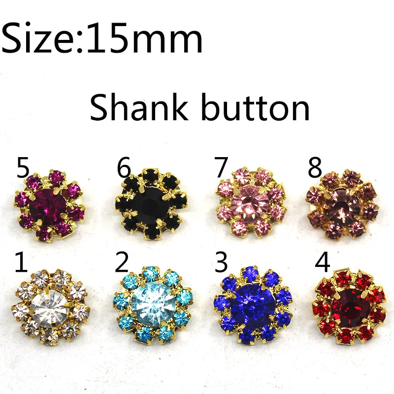 

Shank Sale Price Metal Buttons For Clothing 10Pcs/Lot 15mm Sewing Rhinestones Button Handwork Decorative Accessories