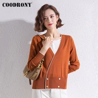 coodrony brand streetwear fashion womens pullover clothing 2021 elegant spring autumn knitted female dark color sweaters w1398