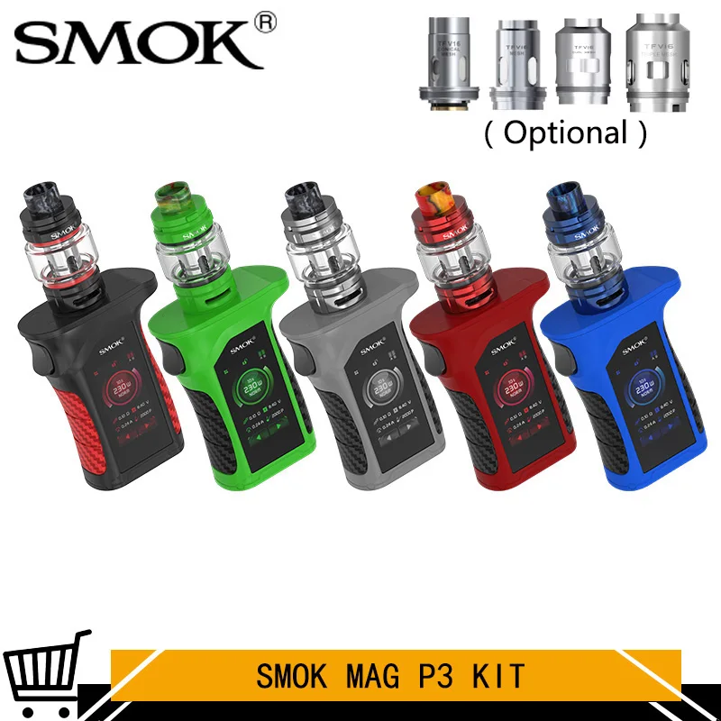 Smok Mag P3 комплект 230 Вт коробка мод 9 мл TFV16 бак коническая сетка Ом катушки двойной