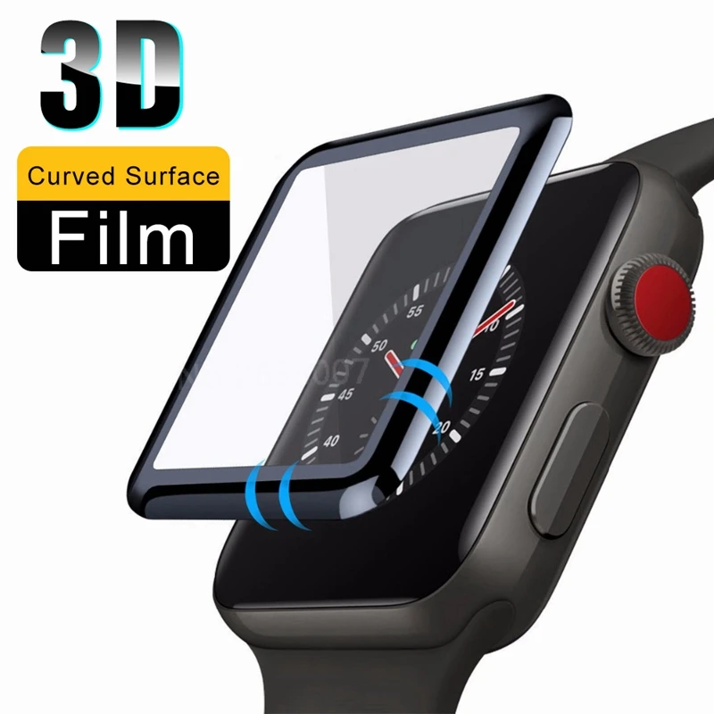 Закаленное 3d стекло для Apple Watch Series 5 Защитная пленка экрана iwatch 44 40 мм стеклянный