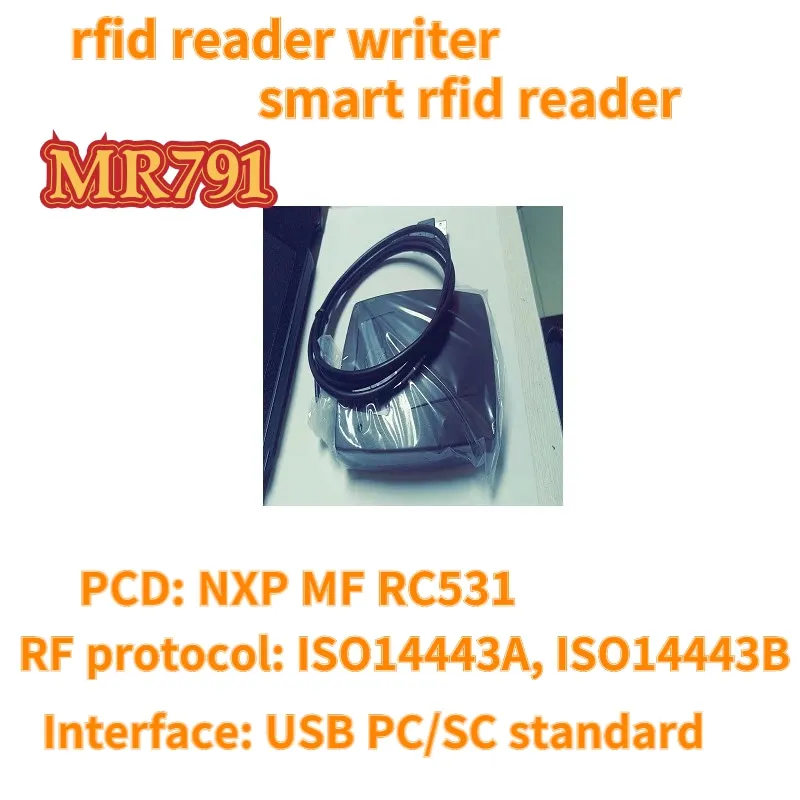 13.56mhz rfid  reader writer ISO14443A, ISO14443B USB PC/SC standard 3 slots with ISO7816  RC531 chip hf android