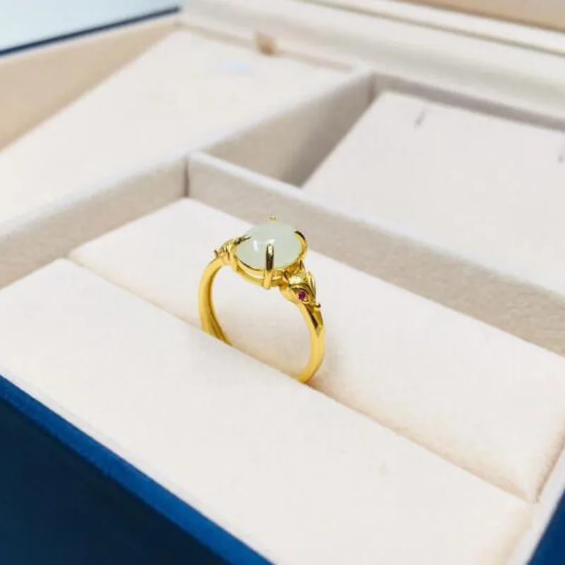 Горячая Распродажа благородный белый хотанский нефрит кольцо окантовано