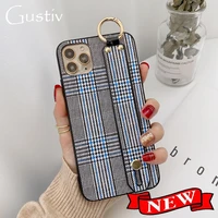 vintage grid pu leather wristband phone case for samsung a51 case a10s a20e a40 a50 a30s a60 a70 a2 core m20 m30 a71 a01 cover