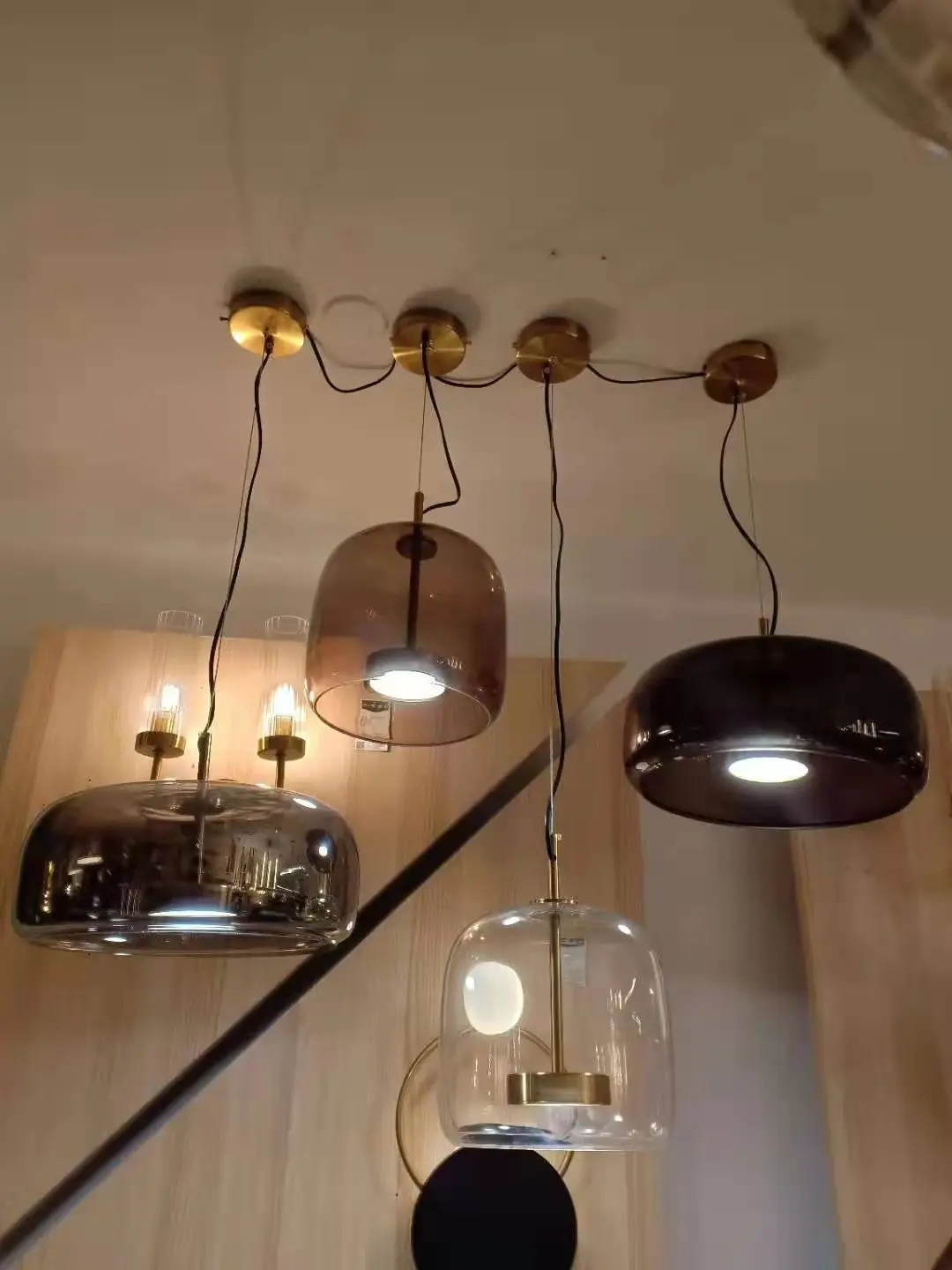 modern deco maison industrial lamp glass living room restaurant pendant lights hanging | Лампы и освещение
