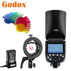 Godox V1F V1-F Камера синхроконтакта разъем для внешней вспышки типа TTL 2,4G HSS X1T-F X2T-F электронных сигарет, Современная замена, XPro-F S2 Bowens кронштейн для ЖК-дисплея с подсветкой Fujifilm X100T X-T1 X-T2 X-T3