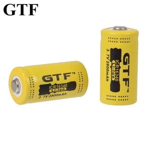 GTF 3.7V 16340 2800mAh Batteries CR123A LR123A Rechargeable Li-ion Battery for Flashlight headlamp drop shipping