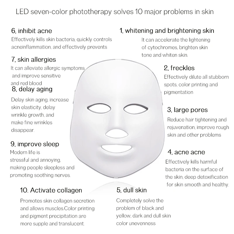 2019 усовершенствованная 7 цветов светильник фотоновая светодиодсветодиодный