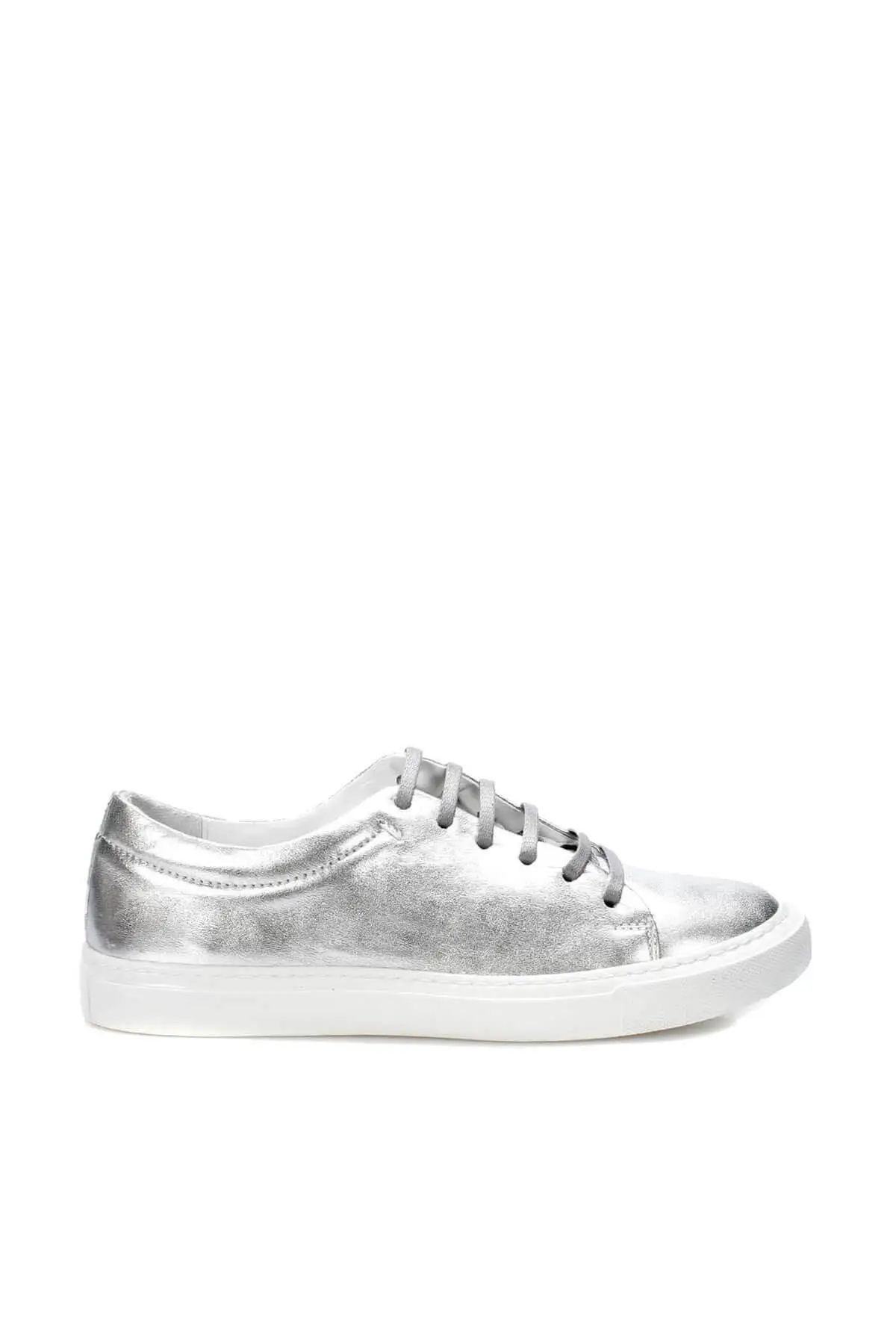 Женские Серебристые кроссовки из натуральной кожи с жемчугом 120130009771|Женские и