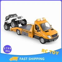 double e e674 118 rc truck model tractor trailer 2 4g radio controlled car traffic police road wrecker construction vehicle toy