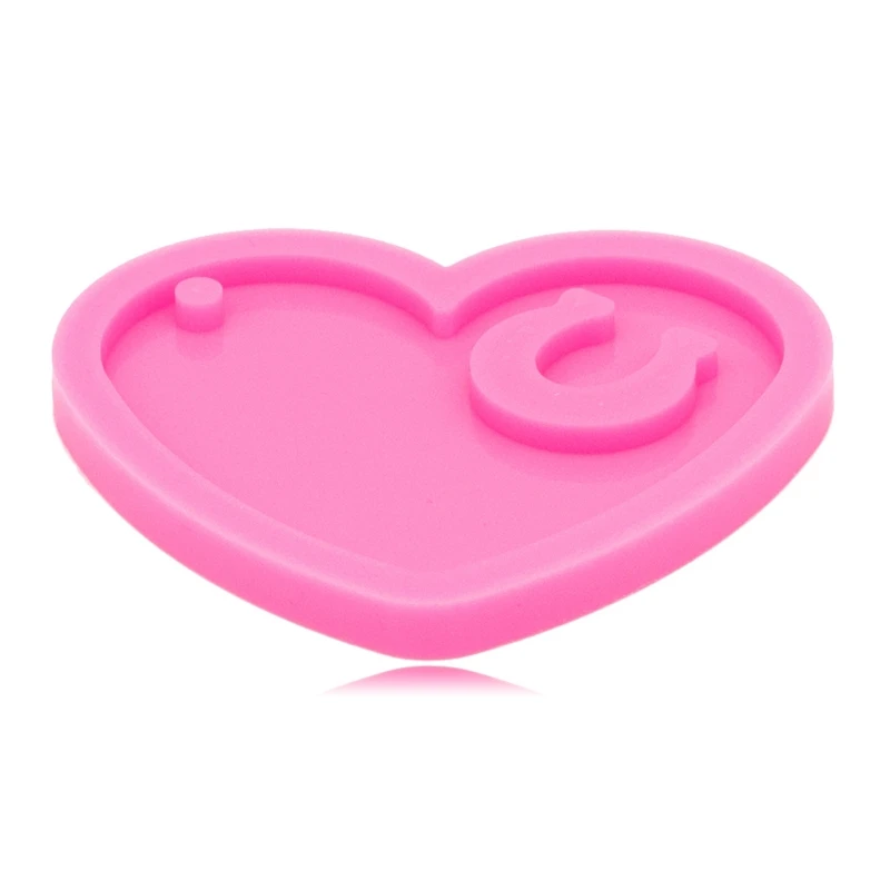 

Keychain Epoxy Resin Mold Shiny Glossy Heart and Horseshoe Keyring Pendant Casting Silicone Mould DIY Crafts Decorations