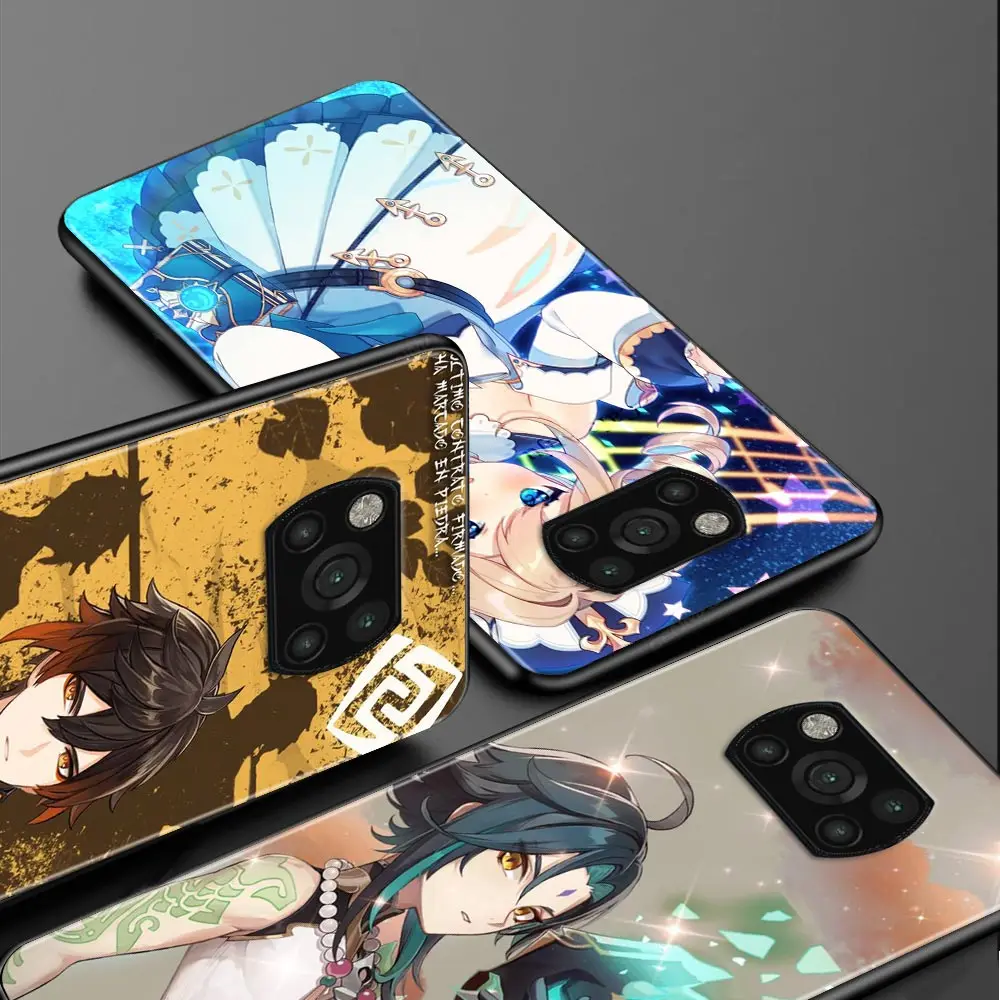Black Cover For Xiaomi Poco X3 M3 CC9 Pro X3NFC F3 F1 A3 A2 CC9E Note 10 Lite Case Soft Fundas TPU Coque genshin impact Game