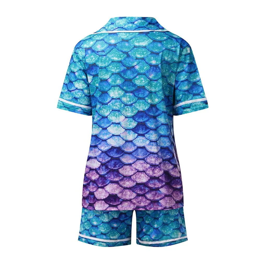 

Women's Printed Short Sleeve Sleepwear Two Piece Pajama Set