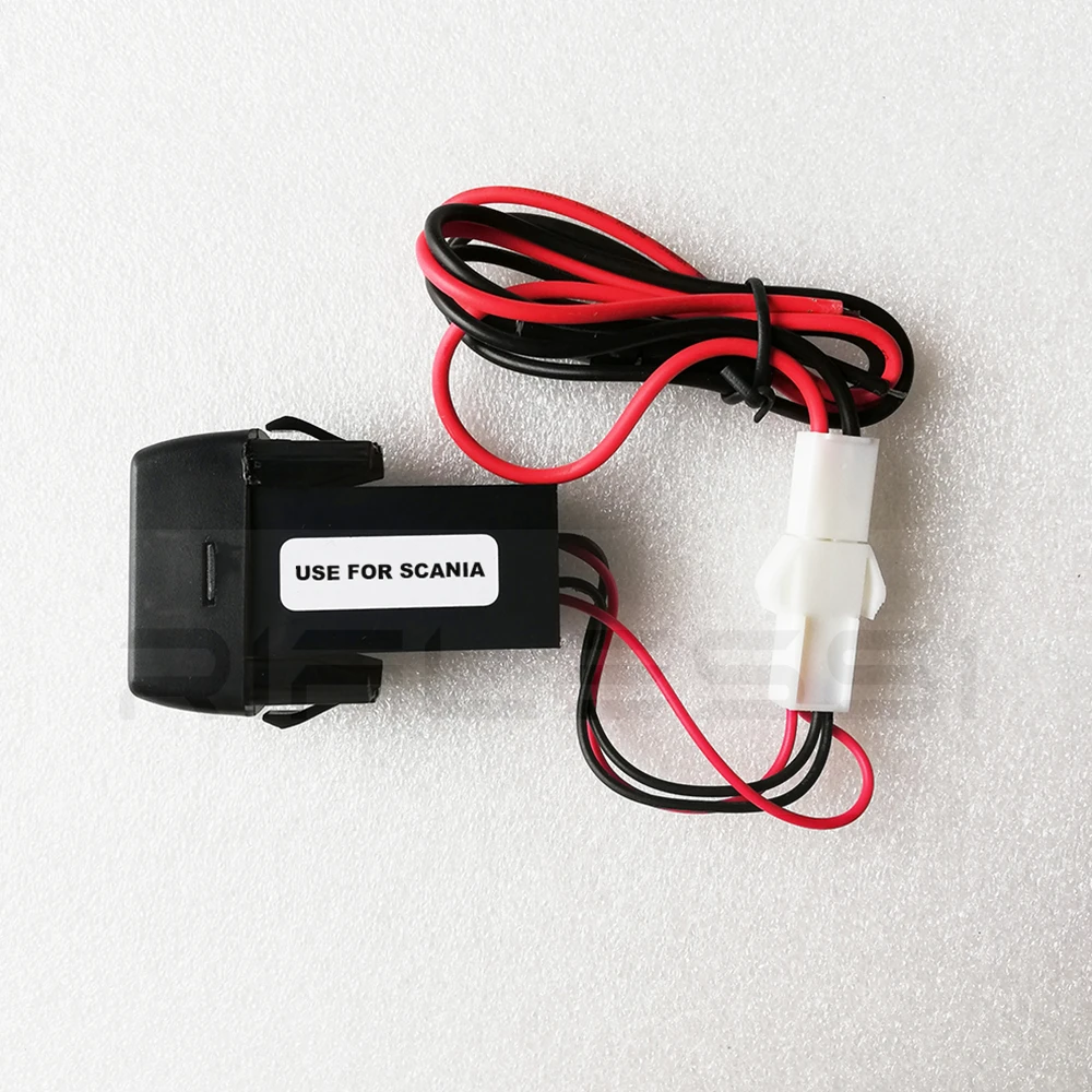 1 x dual usb car charger for scania truck g p r series lorry input dc 24v output dc 5v 2 1a2 1a free global shipping