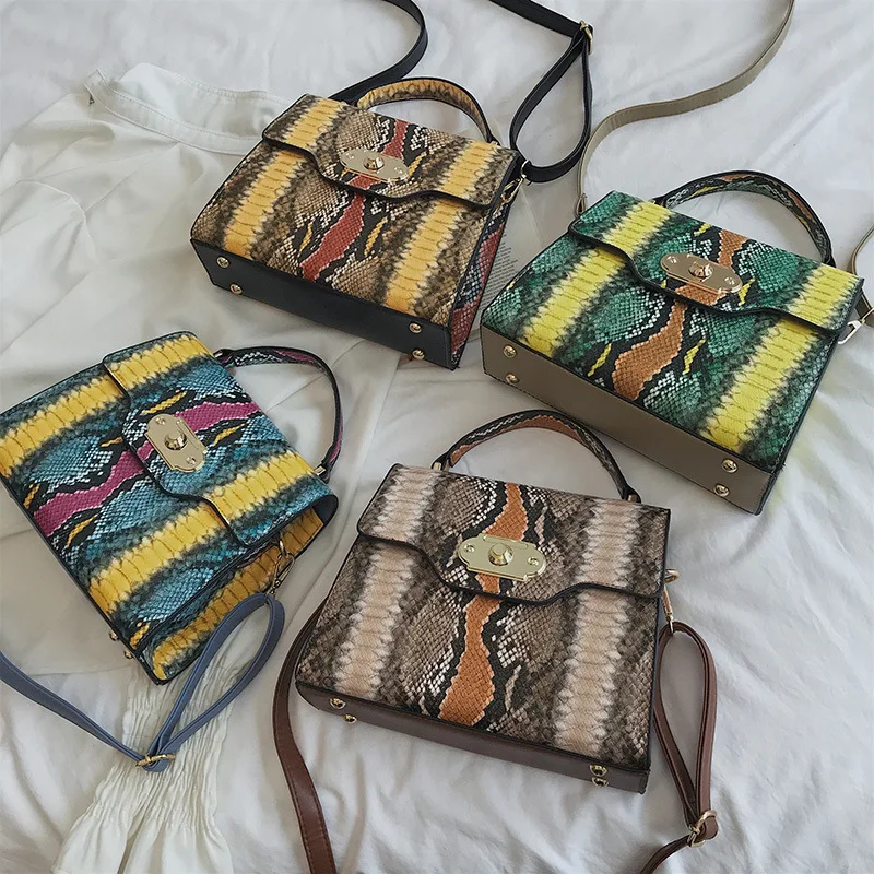 Женская маленькая сумка мессенджер женская тоут из искусственной кожи PU цветная