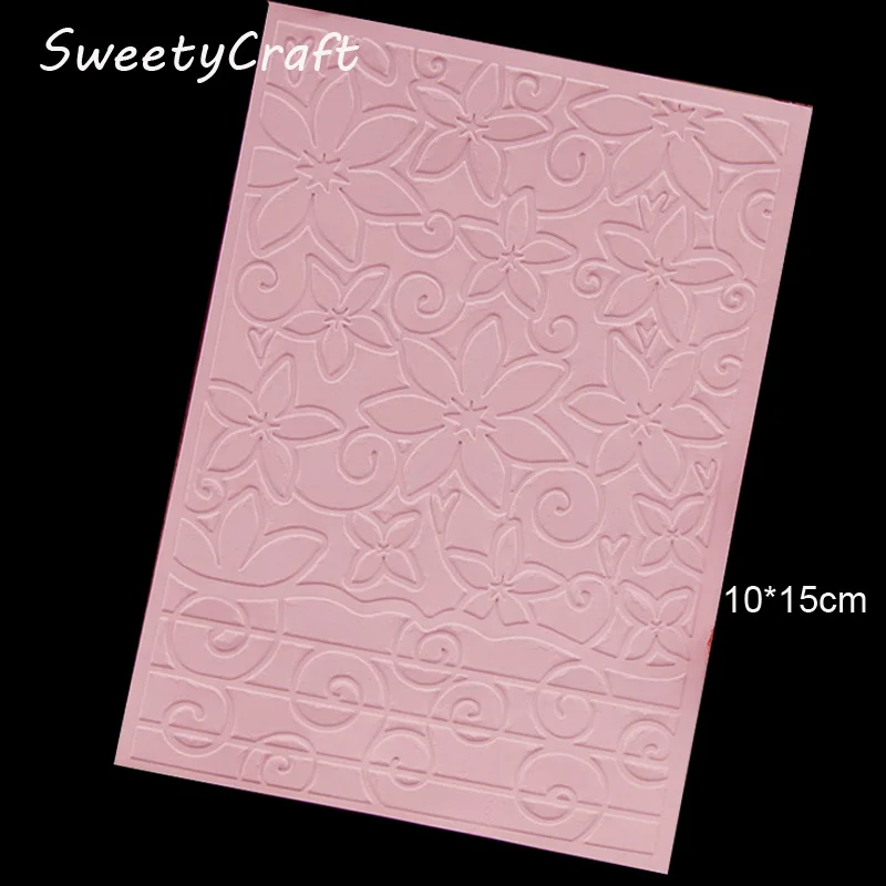 Пластиковая папка для тиснения с цветочной текстурой 10*15 см|Папки тиснения| |