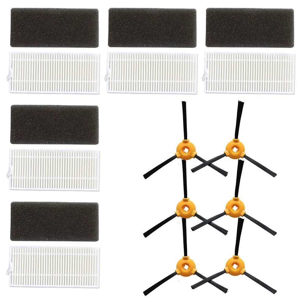 

5* Filters + 6* Side Brushes For ECOVACS DEEBOT N79T Robotic Vacuum Cleaner Household Sweeper Cleaning Tool Replacement Filter